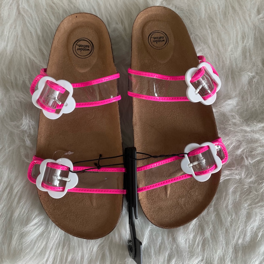 Nwt Wonder Nation Y2k Flower Power Double Buckle Sandals